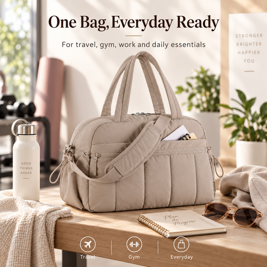 Large Capacity Travel Tote Bag with Wet & Dry Compartment