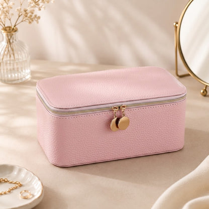 12-Compartment Zippered Jewelry Organizer Box