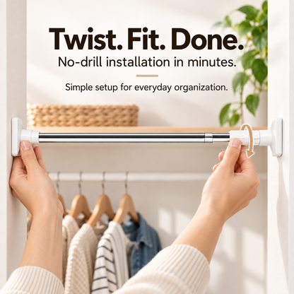 No-Drill Adjustable Clothes Drying Rod