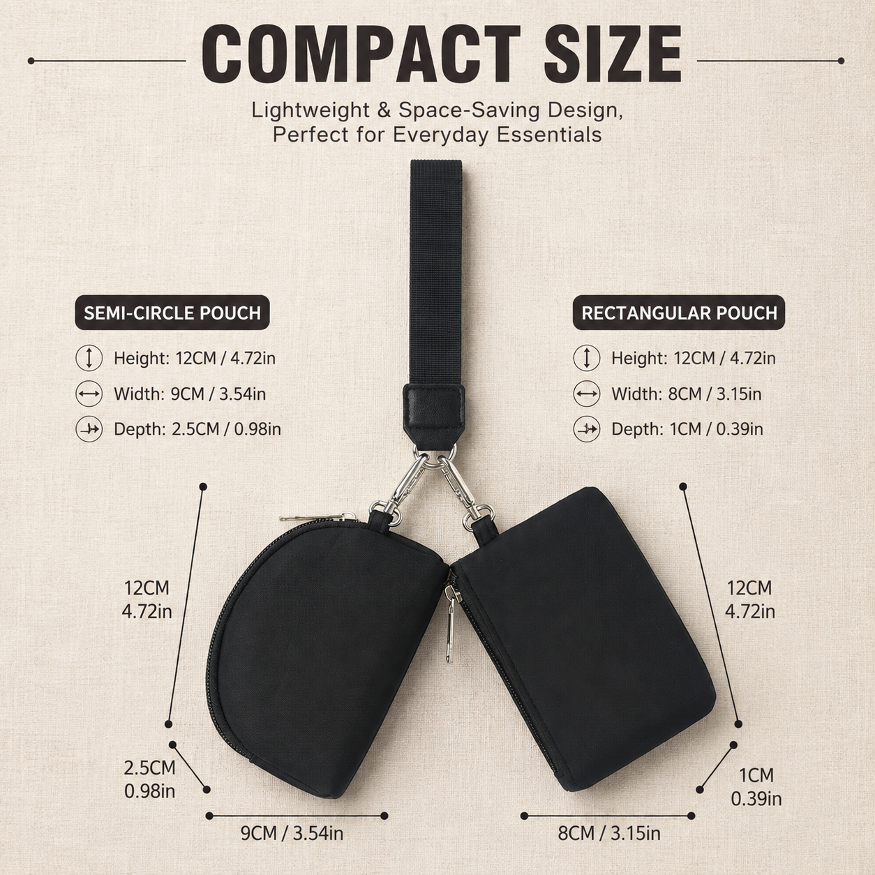 2-in-1 Mini Wristlet Pouch Set