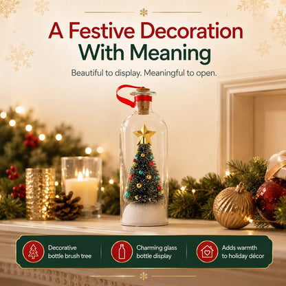 🎄 Capture Your Voice | Mr. Christmas 8" Recordable Christmas Tree Message in a Bottle with LED Light 🔔