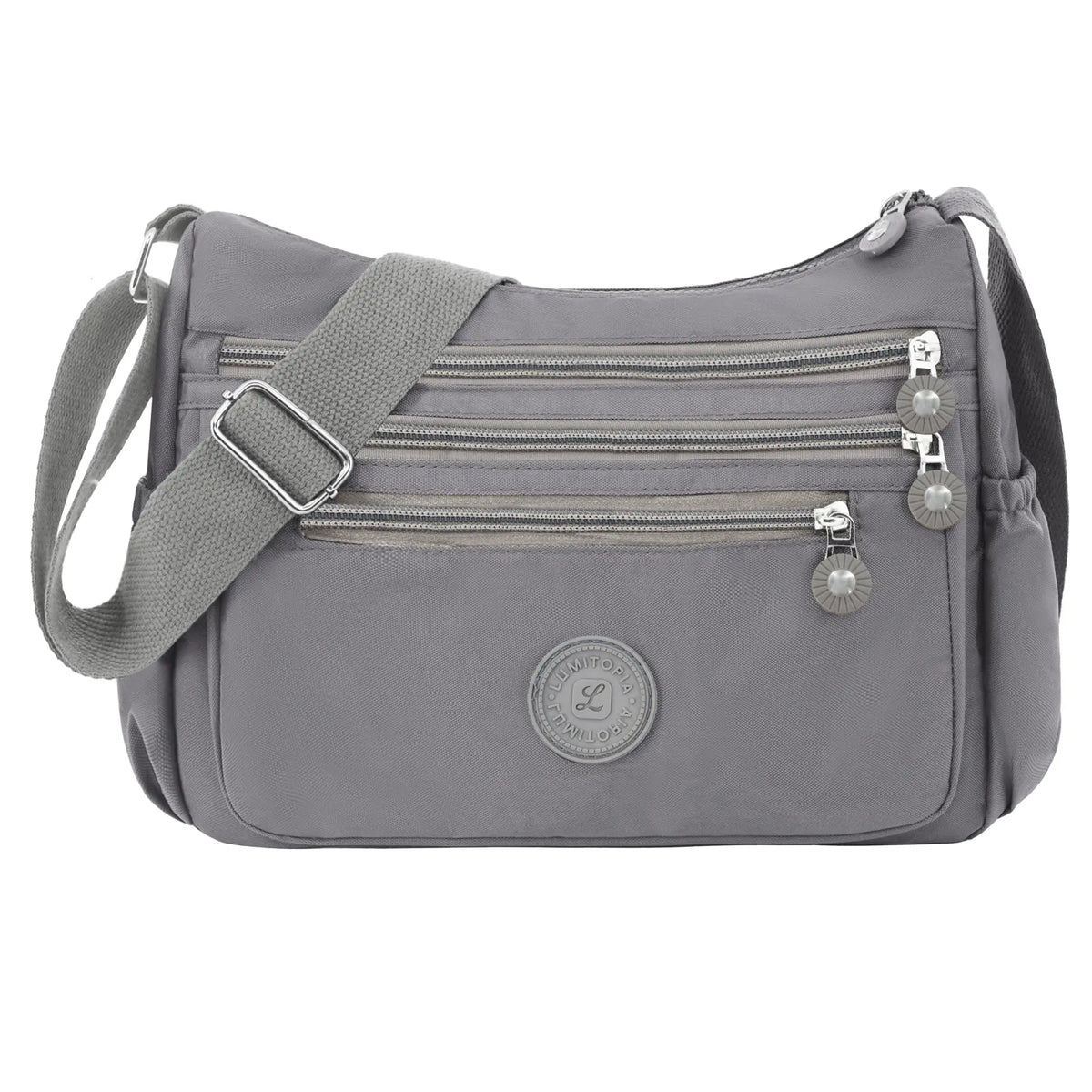 Multi-Pocket Nylon Crossbody Bag