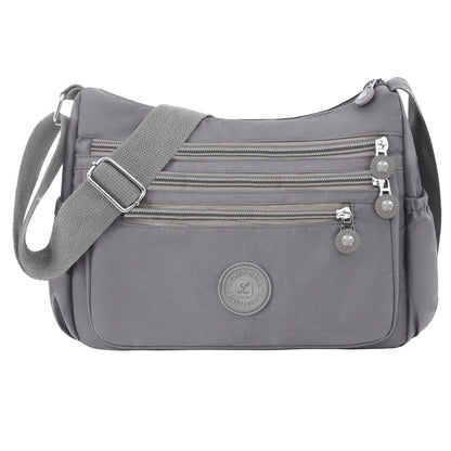 Multi-Pocket Nylon Crossbody Bag