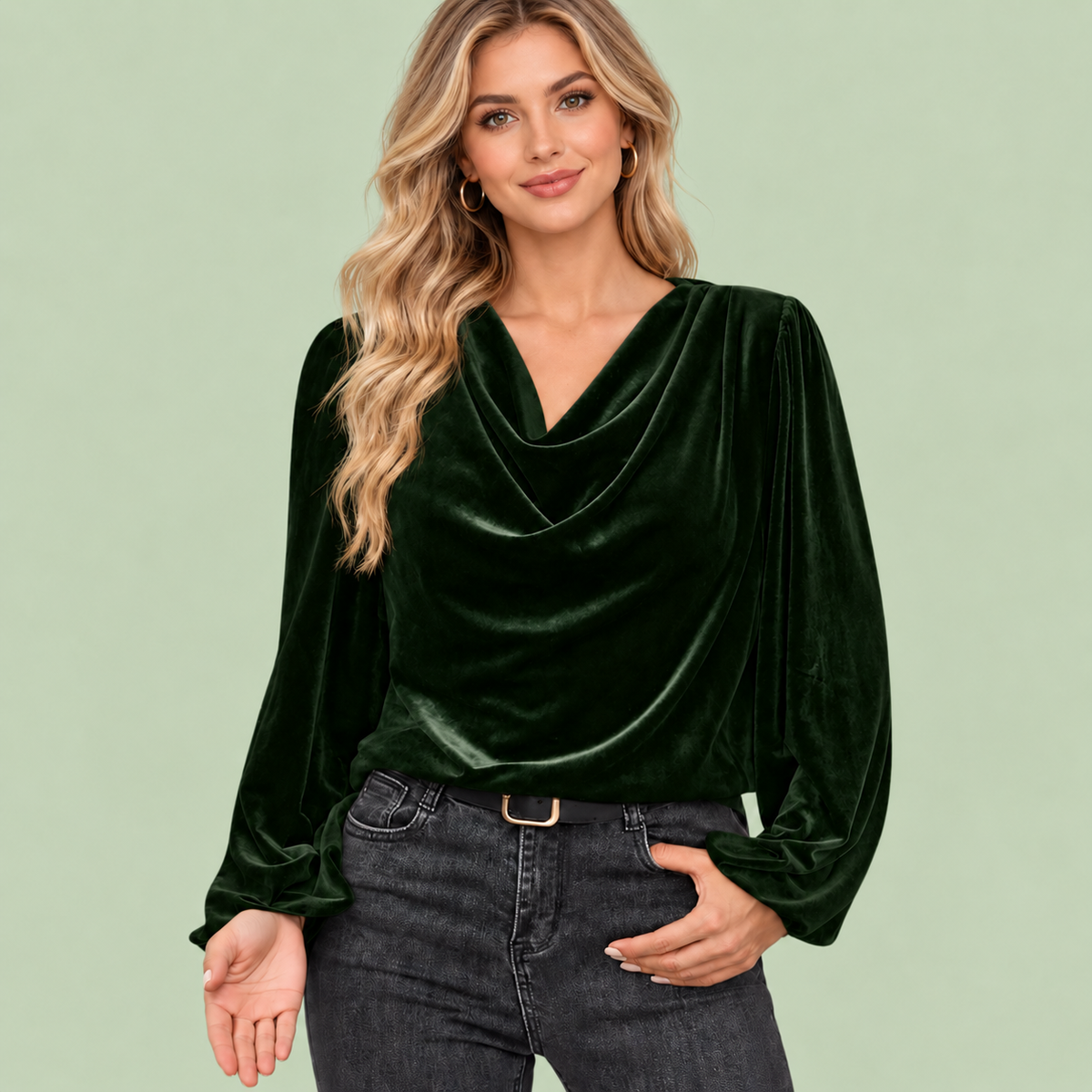 Women’s Fleece Turtleneck Long Sleeve Top
