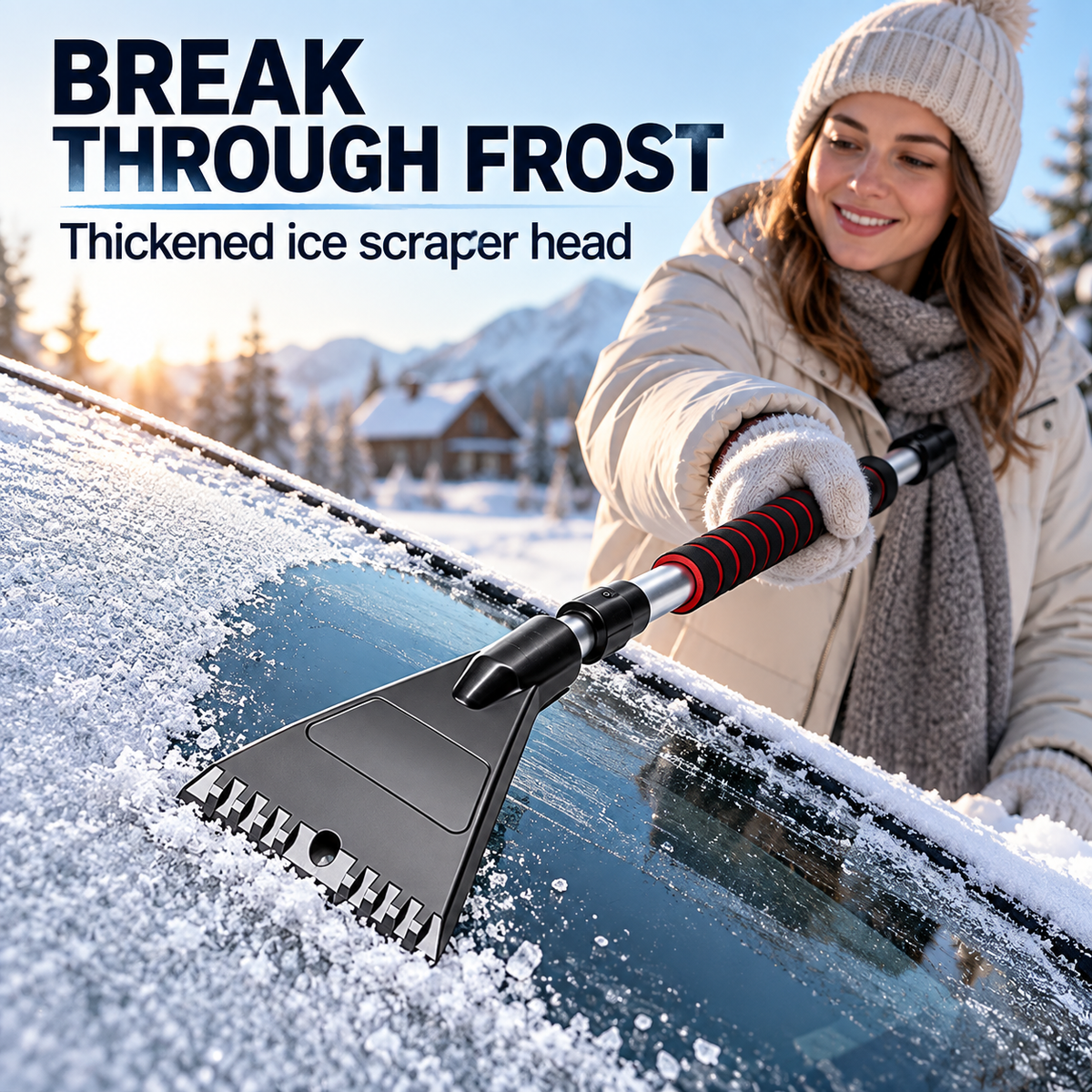 3-in-1 Extendable Car Snow Brush & Ice Scraper