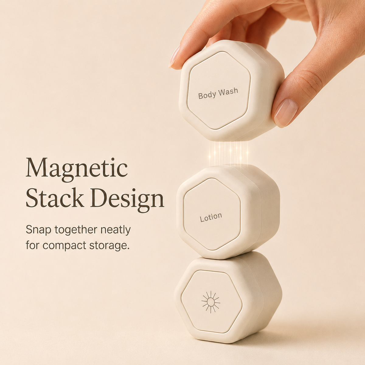 Three-Piece Portable Magnetic Travel Toilet Bottle Set