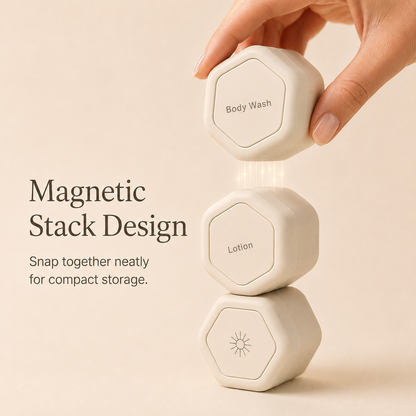 Three-Piece Portable Magnetic Travel Toilet Bottle Set