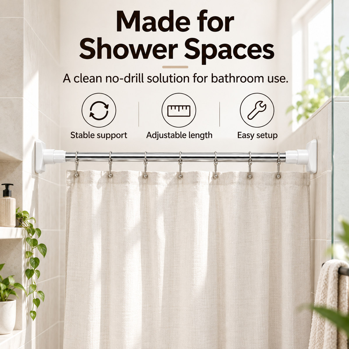 No-Drill Adjustable Clothes Drying Rod