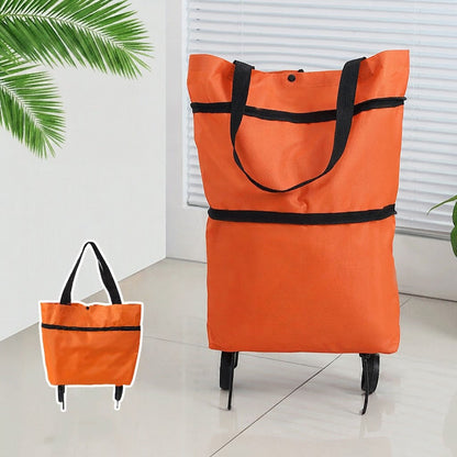 🛒 Heavy Lifting Made Easy | Portable Foldable Grocery Shopping Trolley, Lightweight Folding Cart with Smooth Wheels for Home & Delivery ✨