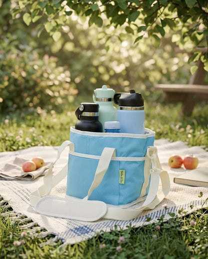 🥤❄️Family Size 4 Compartment Drink Bag, Multiple Tumbler Carrier Caddy