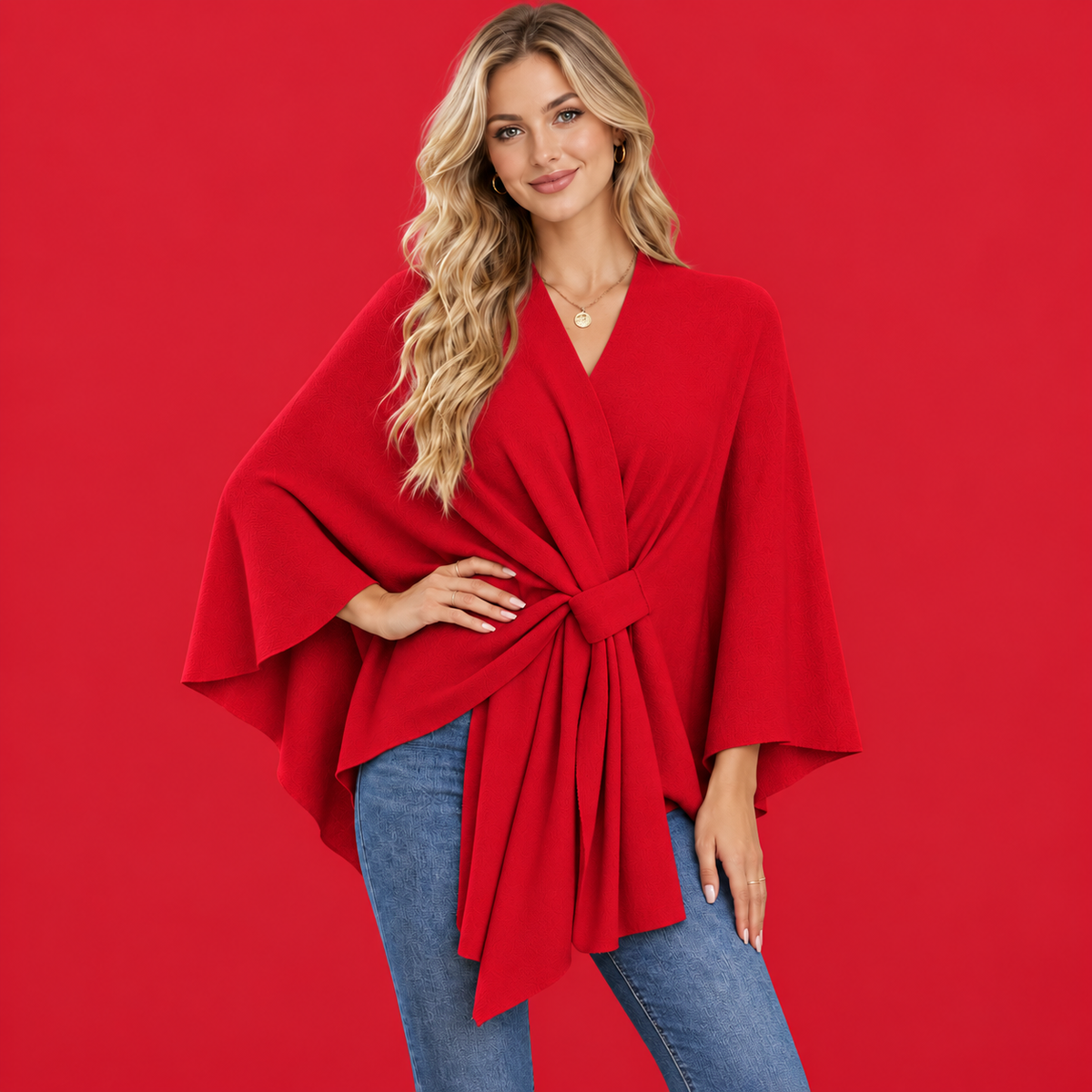 Women's Elegant Shawl Cape – Soft & Flowy Wrap