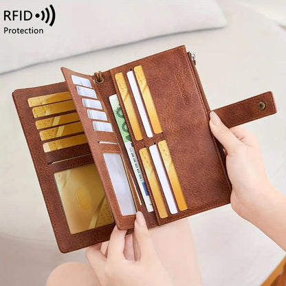 👛 Lock Your Privacy | Limited-Time 49% OFF! Women's RFID Blocking Premium Leather Wallet & Multi-Slot Compact Organizer ✨