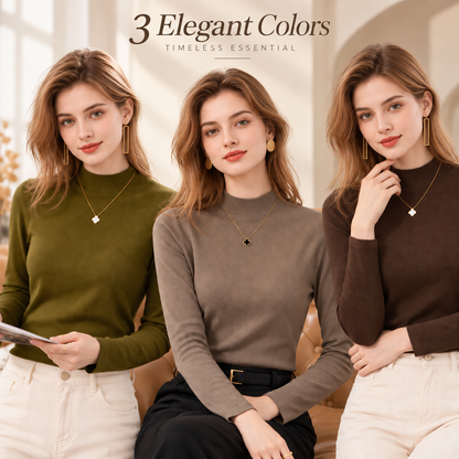 Women's Slim-Fit Mock Neck Knit Top