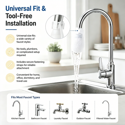 🚰 Crystal Clear Flow | 50-Piece Disposable Cotton Faucet Filter Bags Variety Pack with 5 Fastening Straps 💧