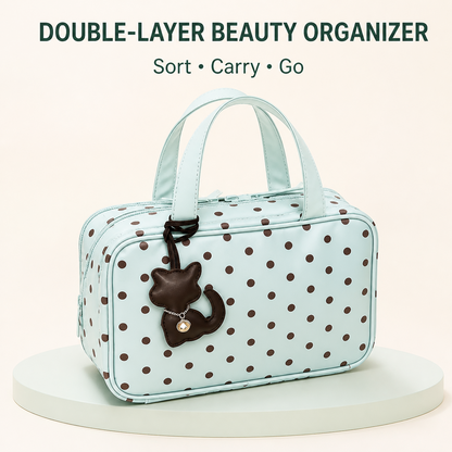 Double-Layer Travel Makeup Bag