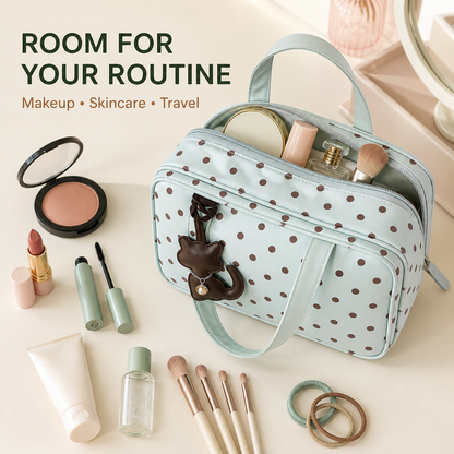 Double-Layer Travel Makeup Bag