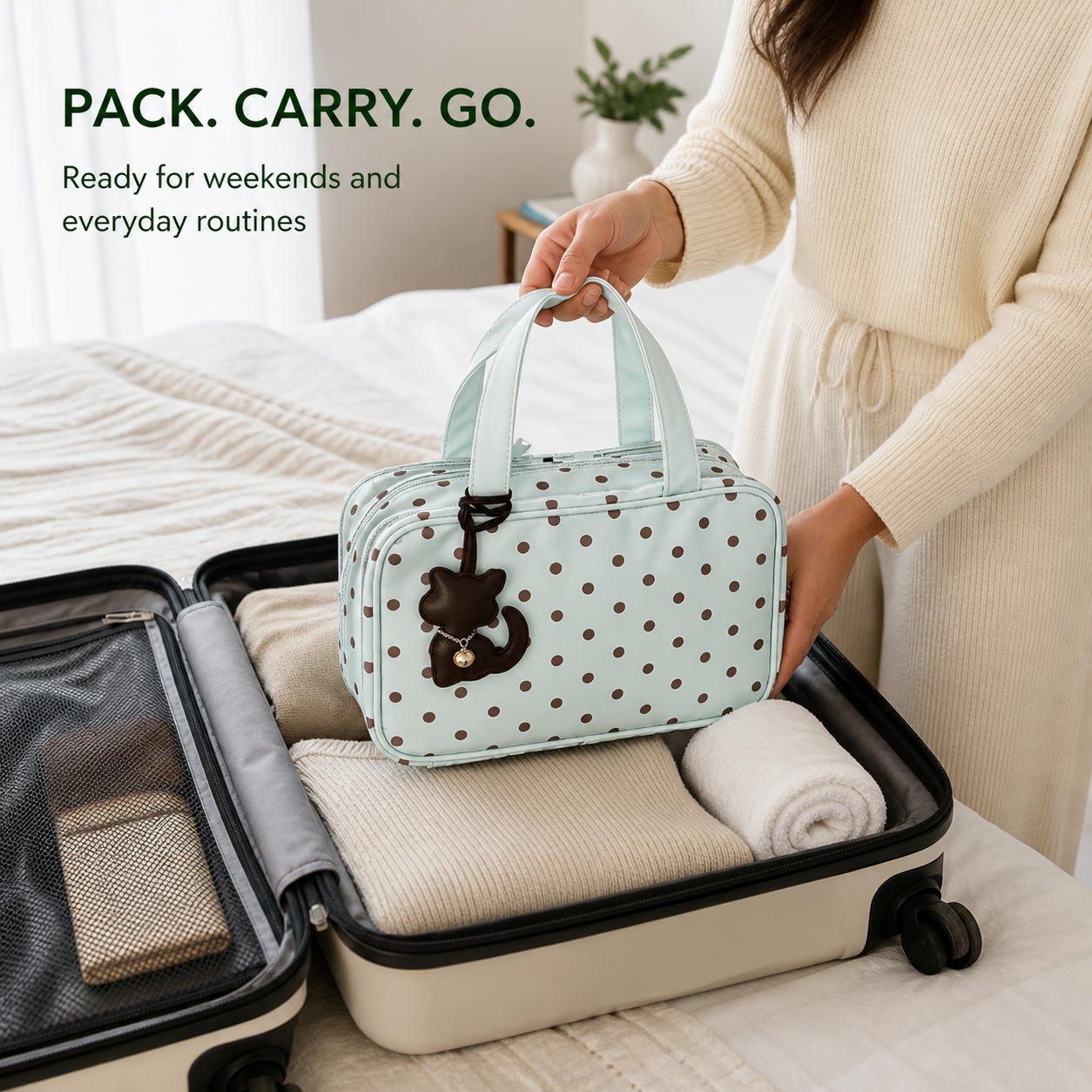 Double-Layer Travel Makeup Bag