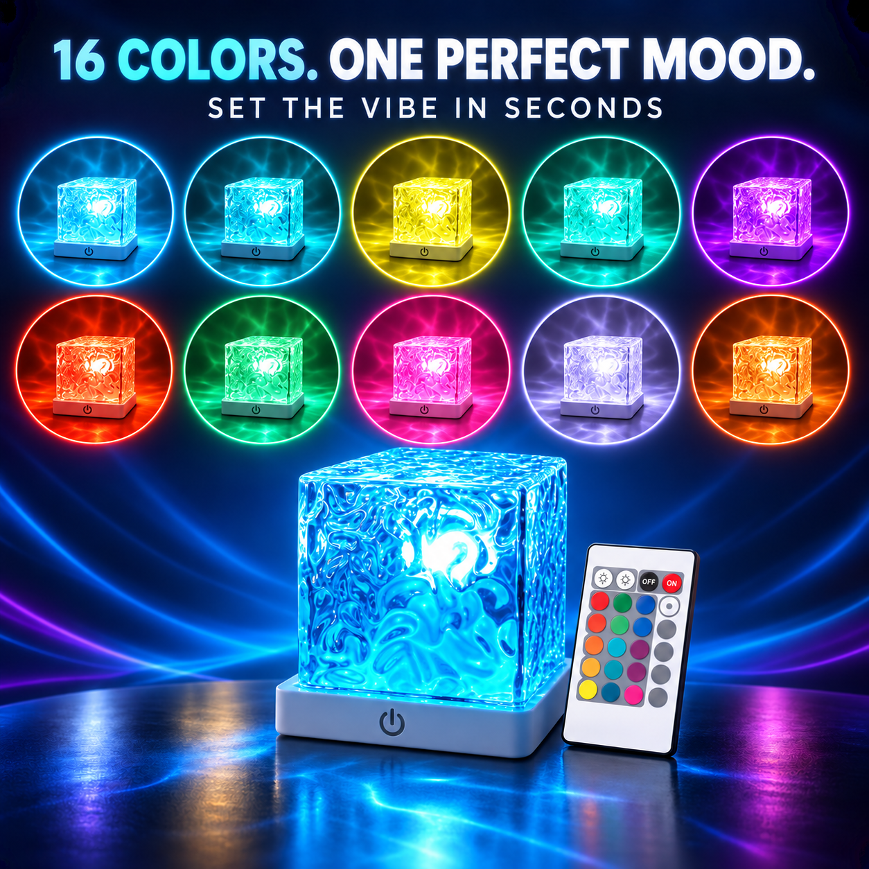 16 color changing ocean wave projector light