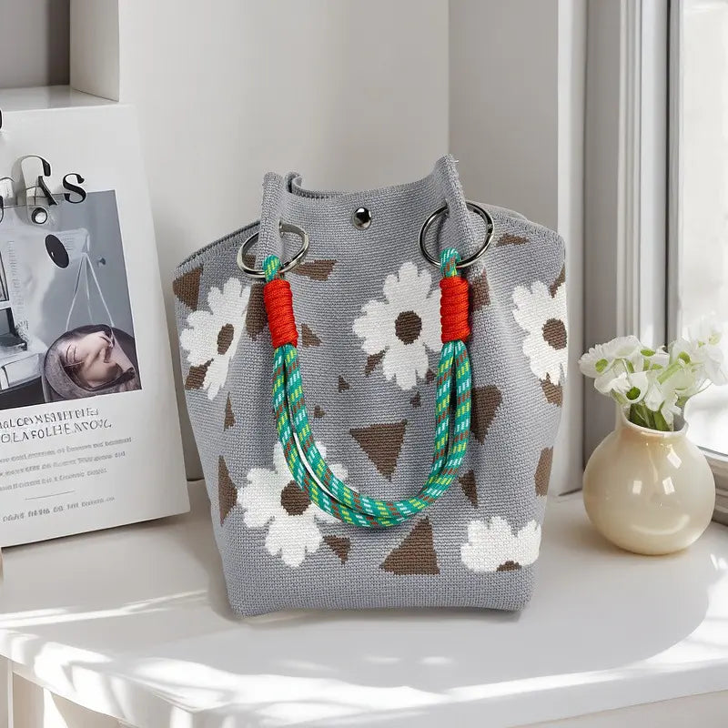 🌸 Boho Vibes Only | Women's Handmade Crochet Knit Bucket Bag & Lightweight Summer Beach Tote 🌊