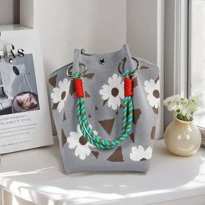 🌸 Boho Vibes Only | Women's Handmade Crochet Knit Bucket Bag & Lightweight Summer Beach Tote 🌊