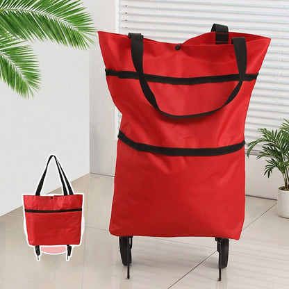 🛒 Heavy Lifting Made Easy | Portable Foldable Grocery Shopping Trolley, Lightweight Folding Cart with Smooth Wheels for Home & Delivery ✨