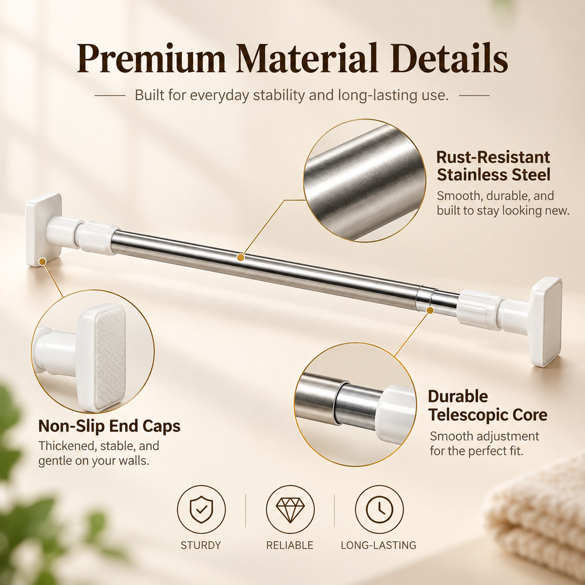 No-Drill Adjustable Clothes Drying Rod