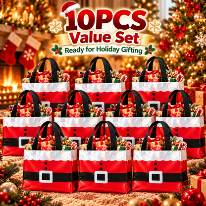 15 Pcs Christmas Clear Gift Bags with Handles & Ribbon