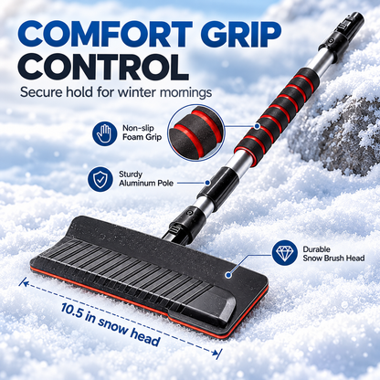 3-in-1 Extendable Car Snow Brush & Ice Scraper
