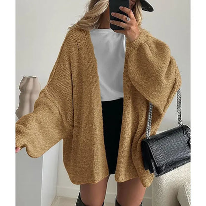 🍂 Cozy Fall Elegance | Women's Oversized Cardigan Sweater, Lightweight Long Lantern Sleeve Open-Front Knitwear Top ✨