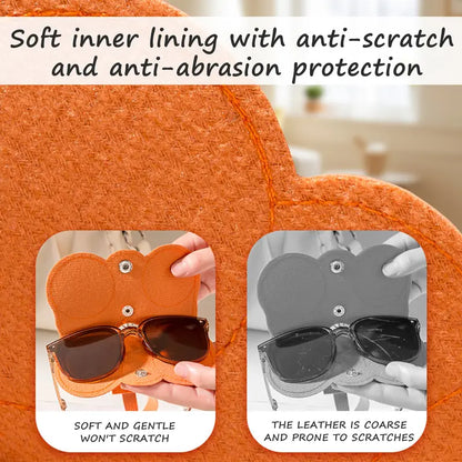 🕶️ Protect Your Eyewear Anywhere | Modern Leather Glasses Case, Lightweight Soft Zippered Pouch with Belt Loop Clip for Travel & Camping ✨