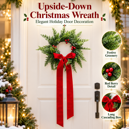 Upside-Down Christmas Wreath – Elegant Holiday Door Decoration