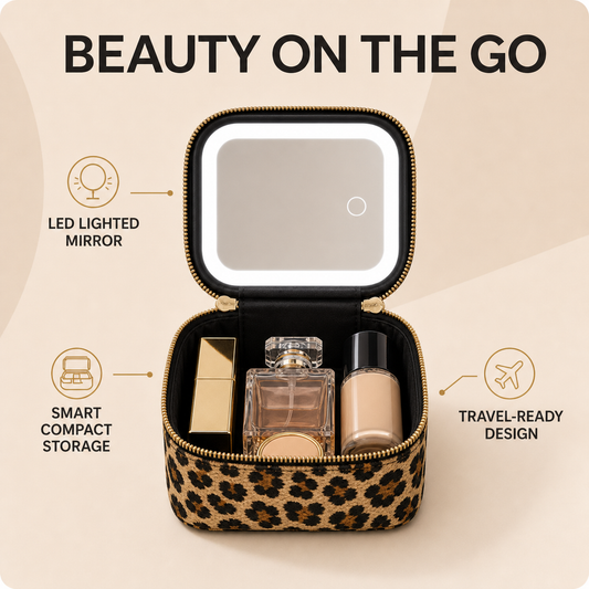 ✨ Your Pocket-Sized Beauty Studio! Mini LED Makeup & Lipstick Bag 💄💖