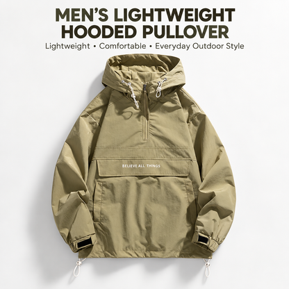 Men’s Lightweight Half-Zip Hooded Windbreaker