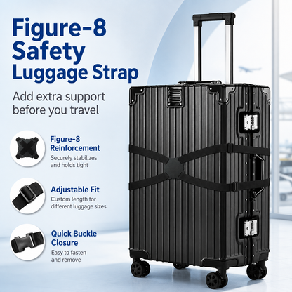 Figure-8 safety luggage straps