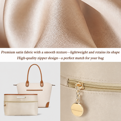 👜 Soft Satin Tote Organizer – Protect & Organize Your Favorite Handbag✨