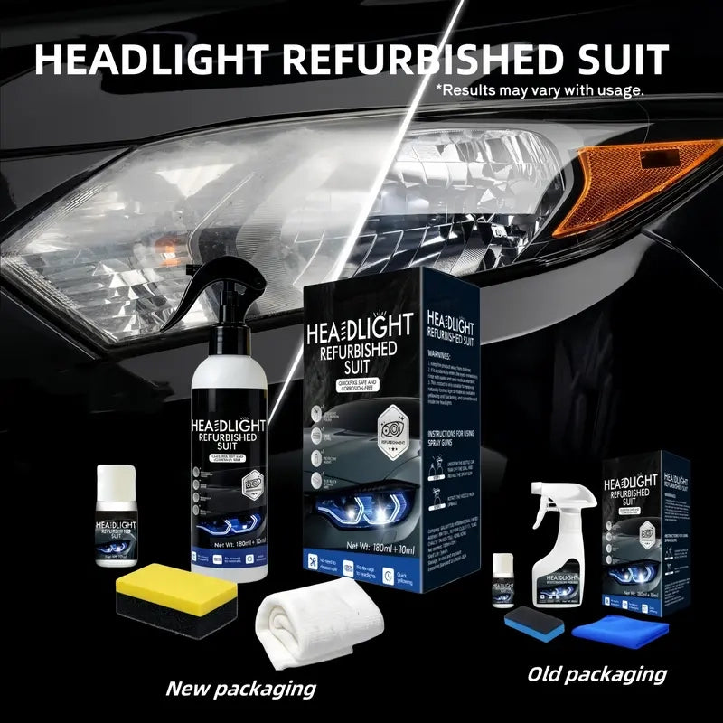 🚗 Crystal-Clear Night Vision | Automotive Headlight Restoration Fluid & Crystalline Coating for Yellowed, Faded & Blurred Headlamps ✨