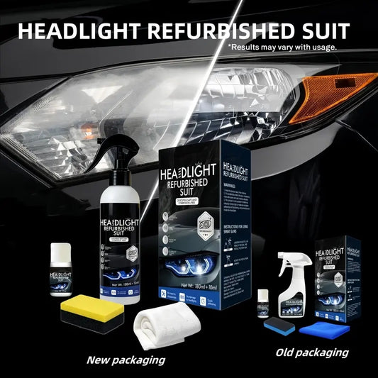🚗 Crystal-Clear Night Vision | Automotive Headlight Restoration Fluid & Crystalline Coating for Yellowed, Faded & Blurred Headlamps ✨