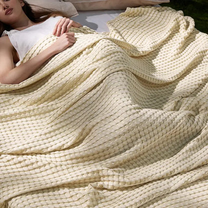 🥶 Attention Hot Sleepers: The Luxury Bamboo Waffle Blanket That Ends Night Sweats Permanently! 🎋❄️
