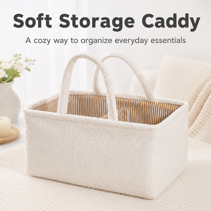 Short Plush Hand-Held Storage Basket