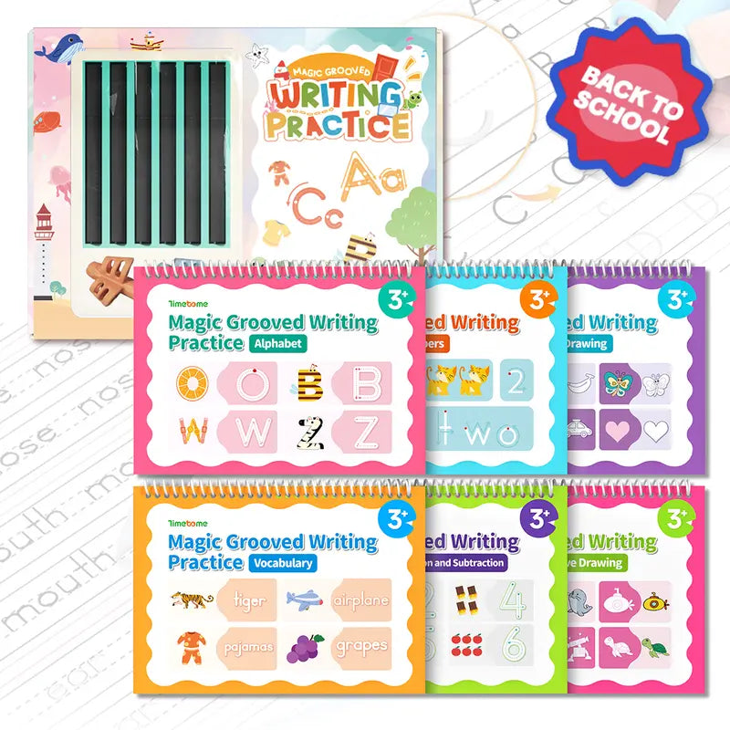 🏫 No More Messy Writing! The Magic 3D Grooved Workbook Set That Auto-Fades for Infinite Reuse & Perfect Handwriting! 📝✨