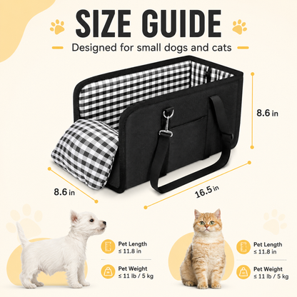 Console dog car seat with armrests