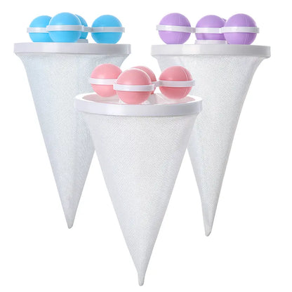 🧺 Hairless Laundry | 3-Pack Reusable Floating Washing Machine Hair & Lint Filter Bags 🐕✨