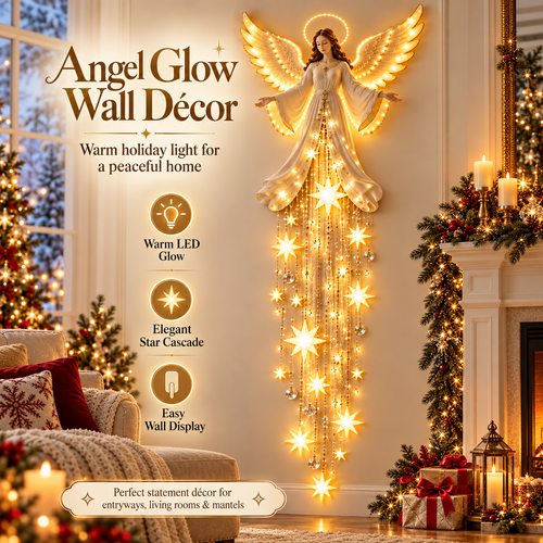 Lighted Christmas Angel with Warm Star Lights