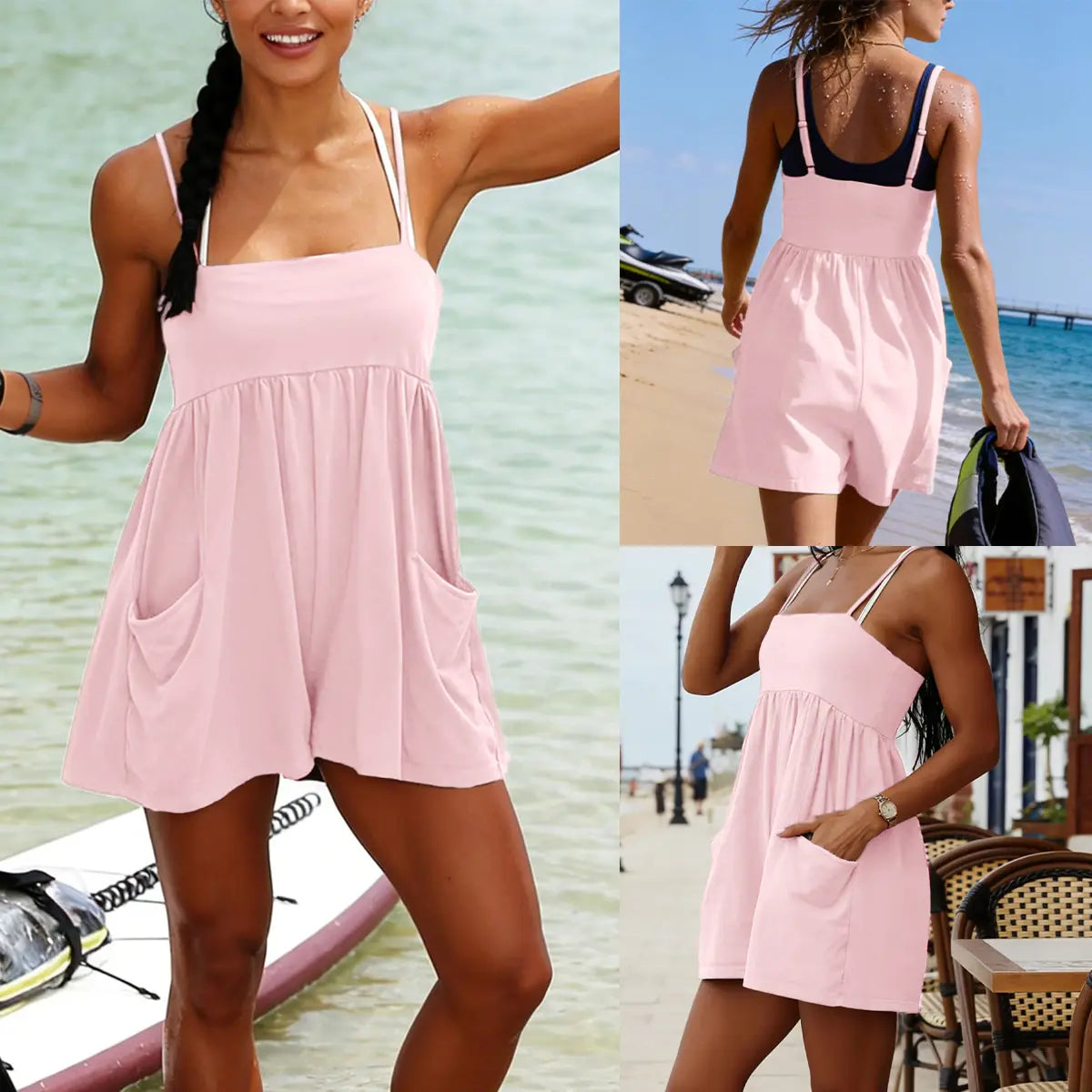 🔥 The Anti-Tight Summer Uniform: The 95% Cotton Oversized Strappy Romper That Snatches Your Vibe & Frees Your Body! ☁️✨
