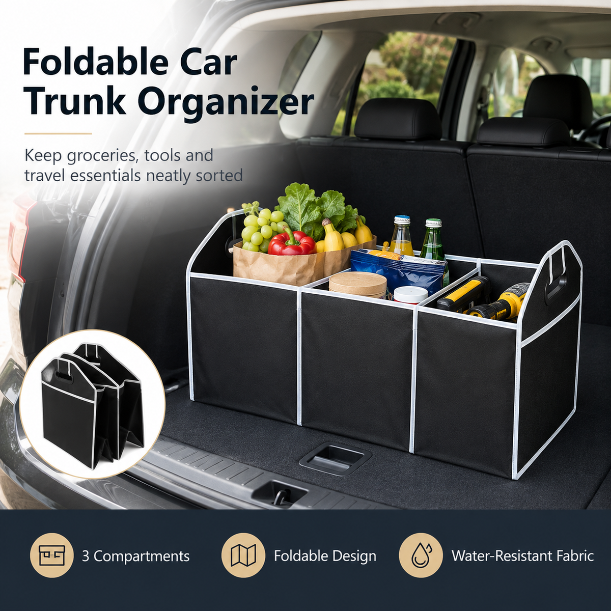 Foldable Car Trunk Organizer
