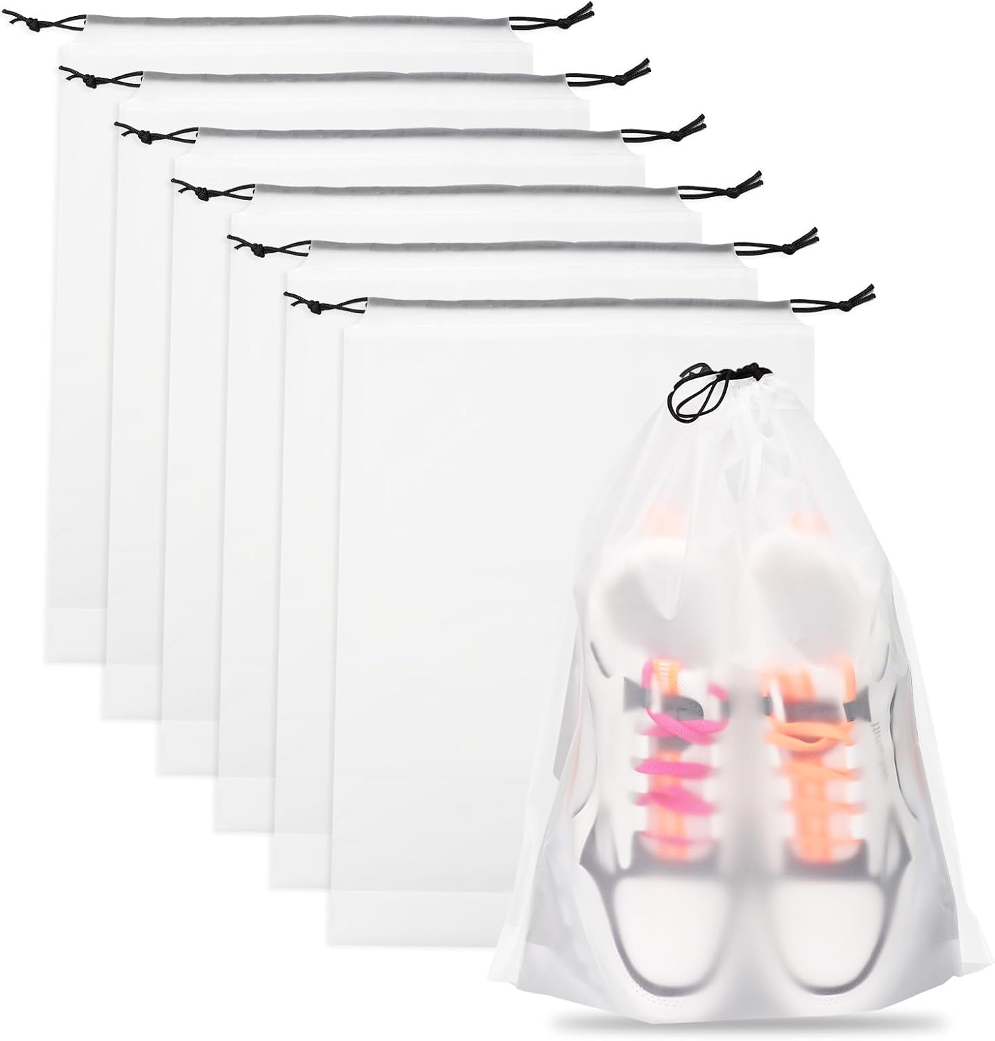 👟 Keep Your Luggage Clean & Organized | 6-Pack Travel Shoe Bags, Transparent Waterproof Portable Shoe Storage Pouches (15.7" x 11.8") ✨