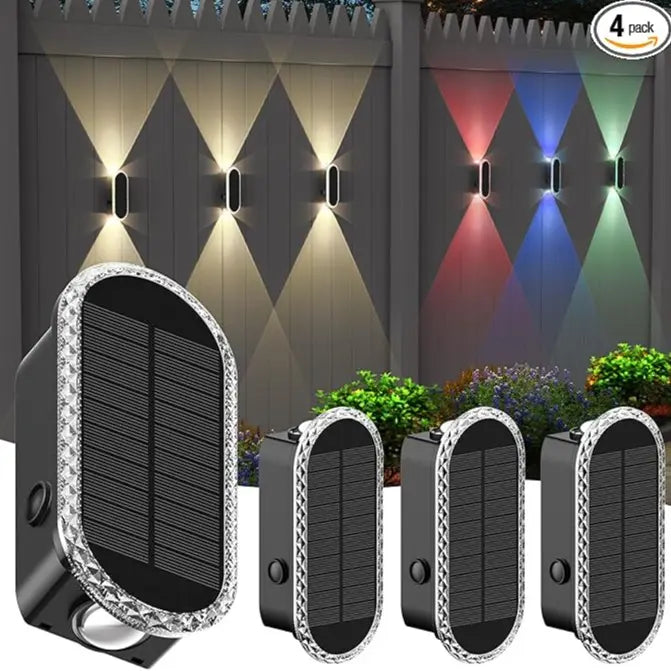 🏡 Light Up Your Home | Solar Up & Down Dual Lens Outdoor Wall & Fence Lights ✨