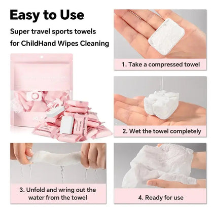 🧻 Compressed Towel Tablets – 30-Pack Portable Travel Towels ✈️