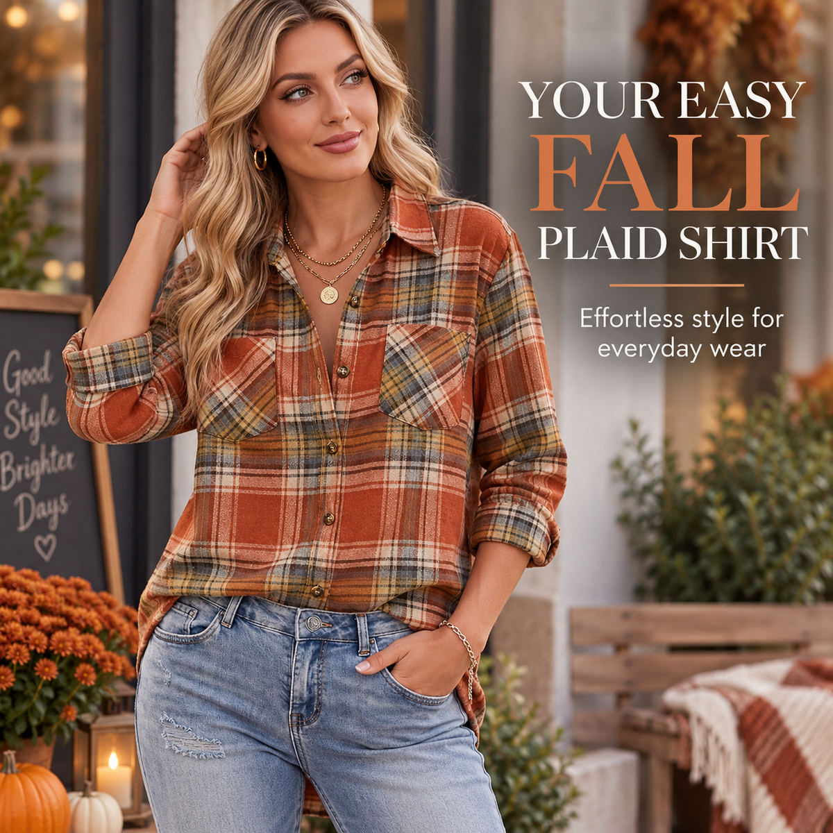Easy Layer Plaid Shirt – Relaxed Fit Fall Shacket