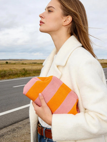 👜 Your New Go-To | Women's Striped Cloud Handbag Pleated Lightweight Tote Bag ✨